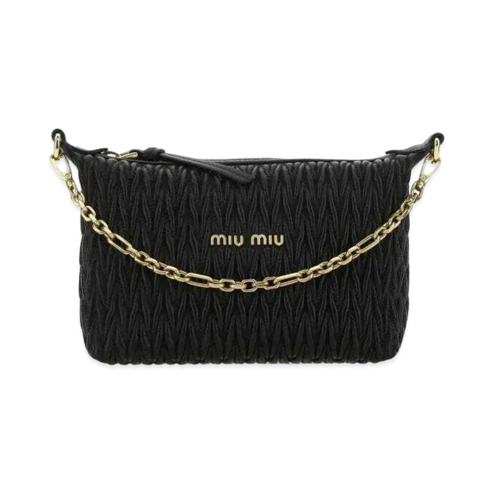 MIU MIU Miu Spirit Matelasse Leather Mini Bag "Black"