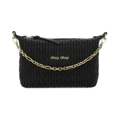 MIU MIU Miu Spirit Matelasse Leather Mini Bag "Black"