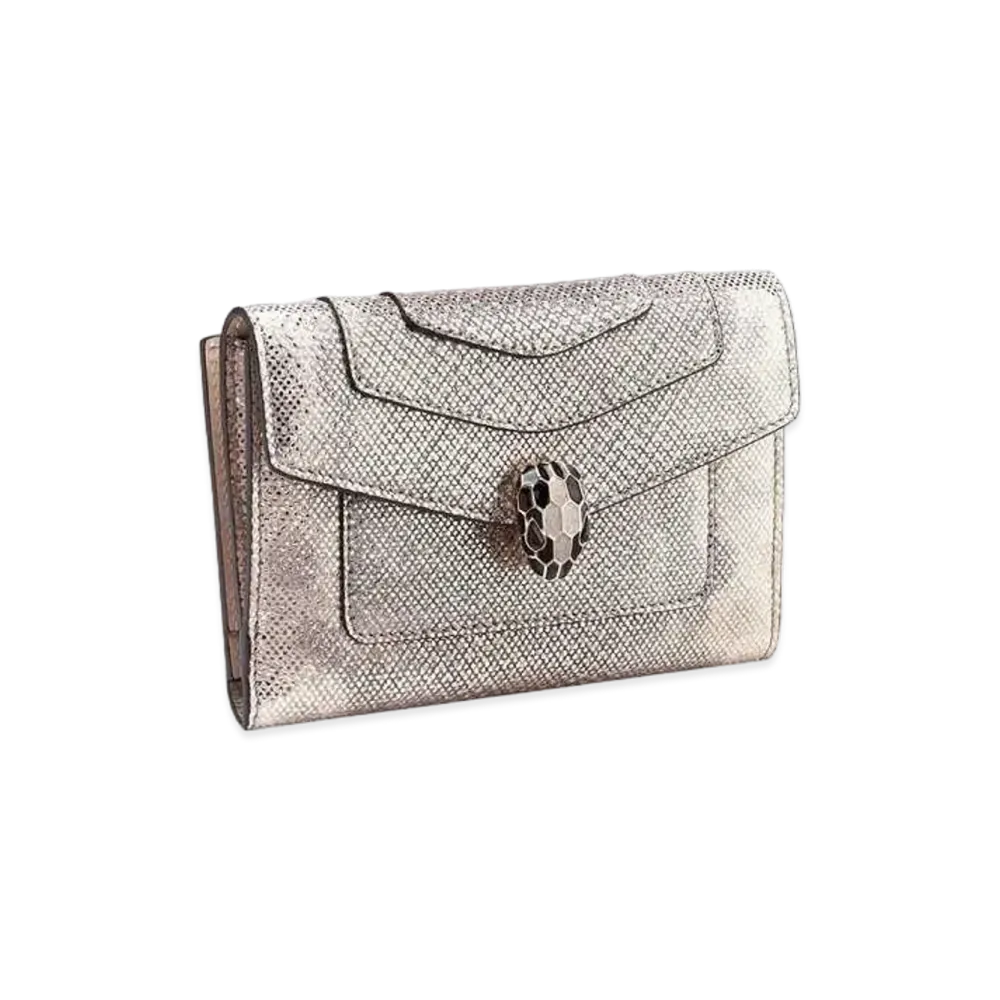 BVLGARI Serpenti Forever Bifold Wallet "Beige"