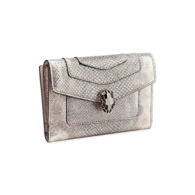 BVLGARI Serpenti Forever Bifold Wallet "Beige"