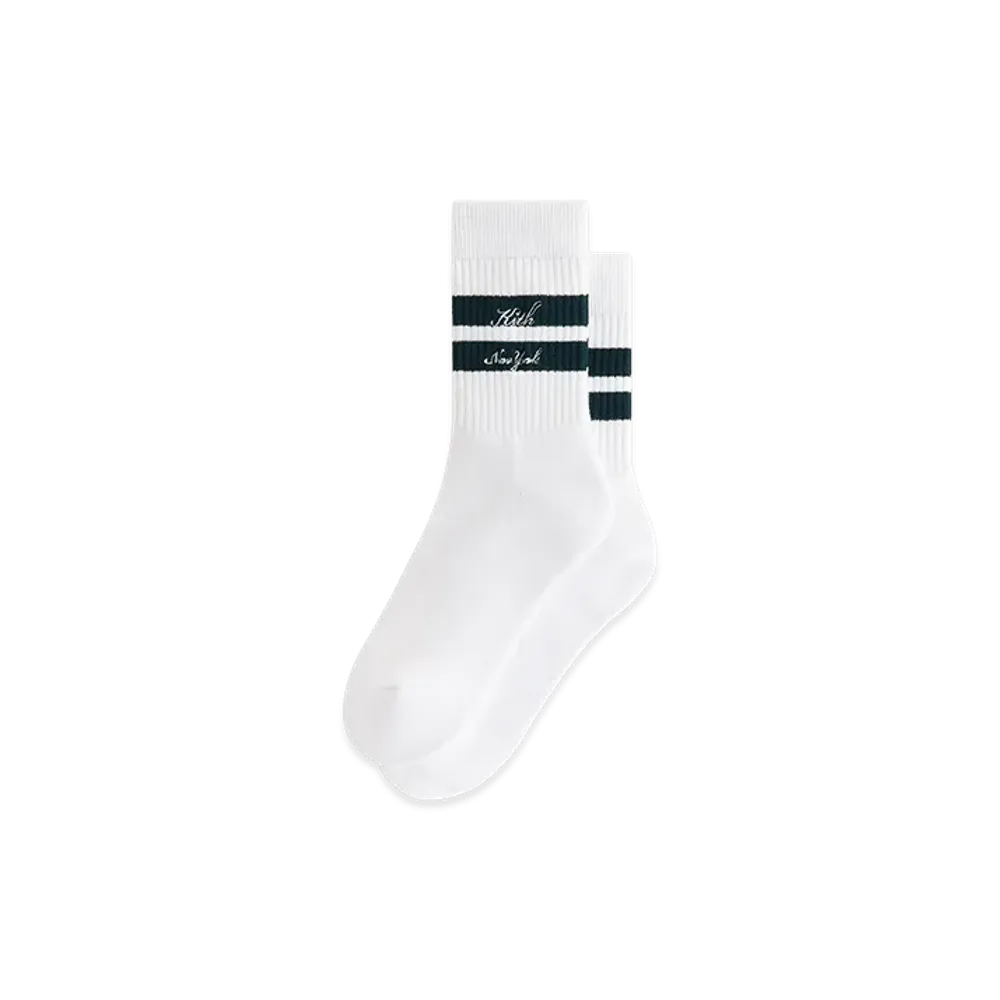 Kith Women's Stripe Cotton Mid Crew Socks "White"