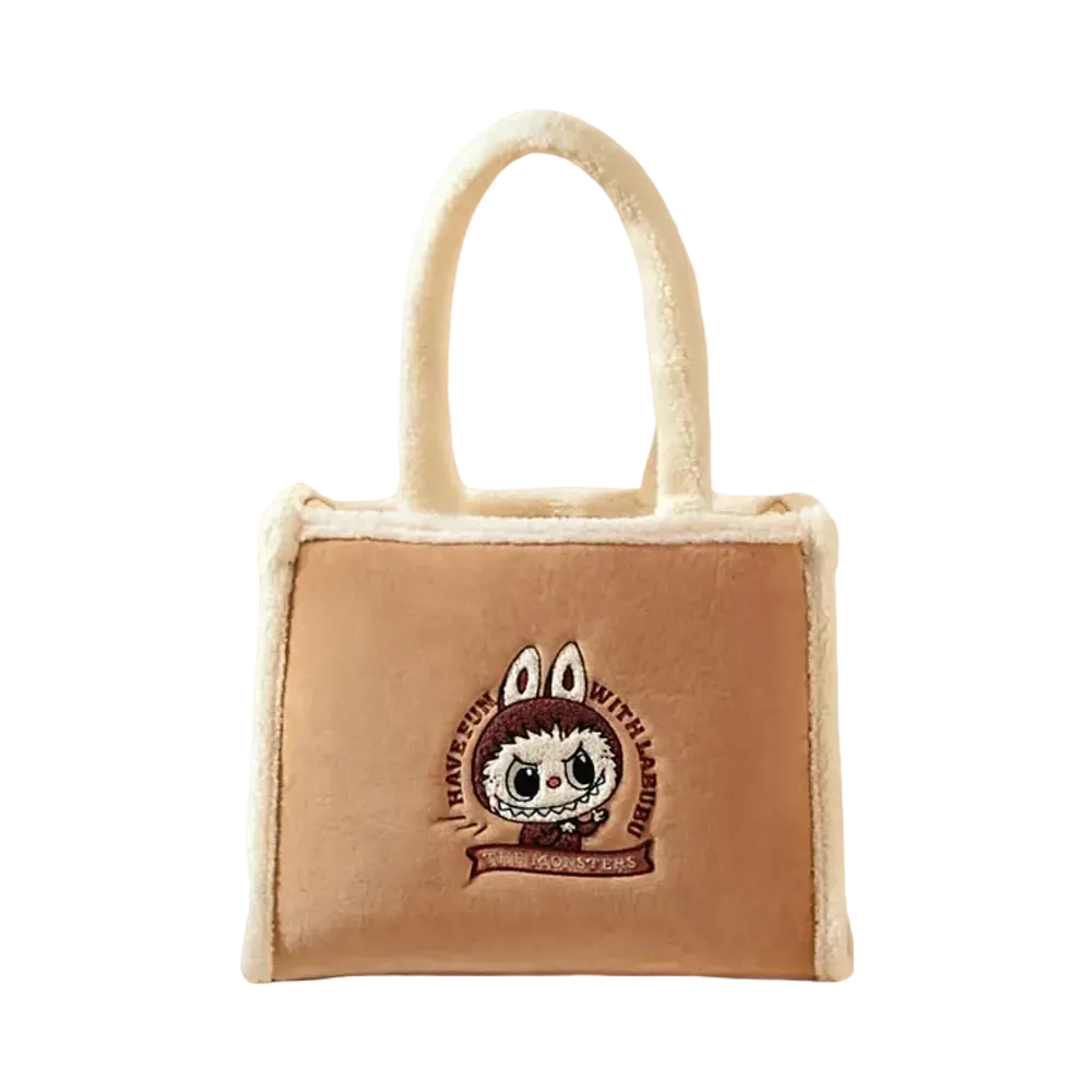 POP MART Classic Bag Series LABUBU Plush Tote Bag Brown