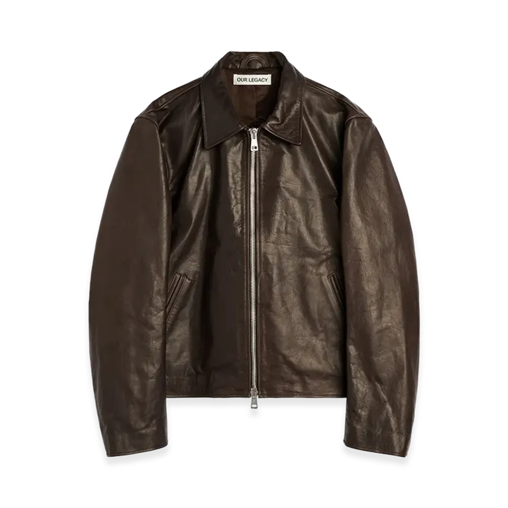 OUR LEGACY Mini Jacket "Matted Brown Waxed Bovine"