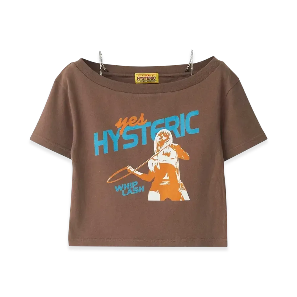 HYSTERIC GLAMOUR Whip Lash Short T-shirt "Brown"
