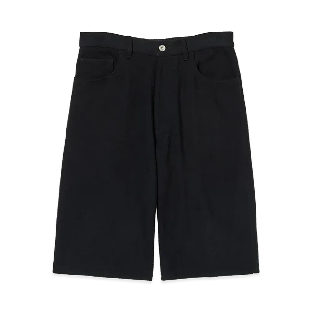 AURALEE Silk Nep Denim 5P Wide Shorts "Black"