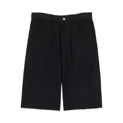 AURALEE Silk Nep Denim 5P Wide Shorts "Black"