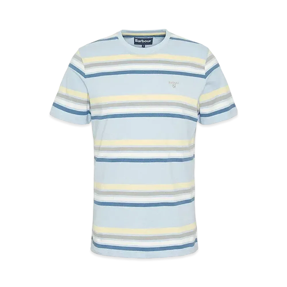 Barbour Hamstead Multi-Border T-Shirt (Tailored Fit) "Light Blue"