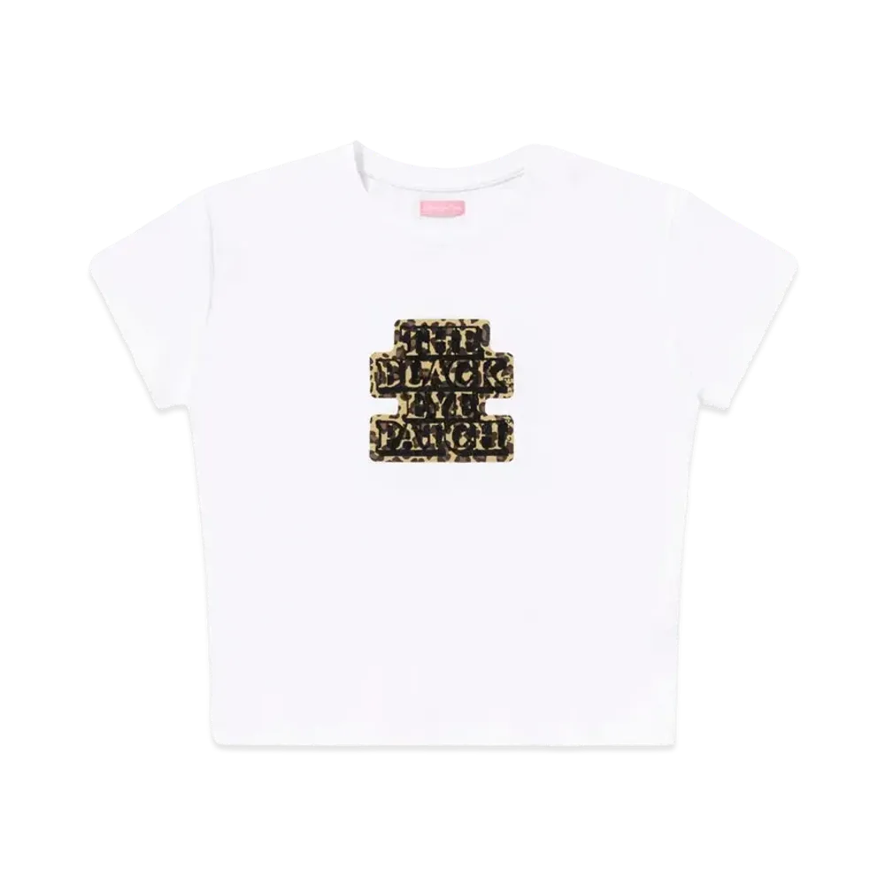 BlackEyePatch Leopard OG Label Baby Tee "White"