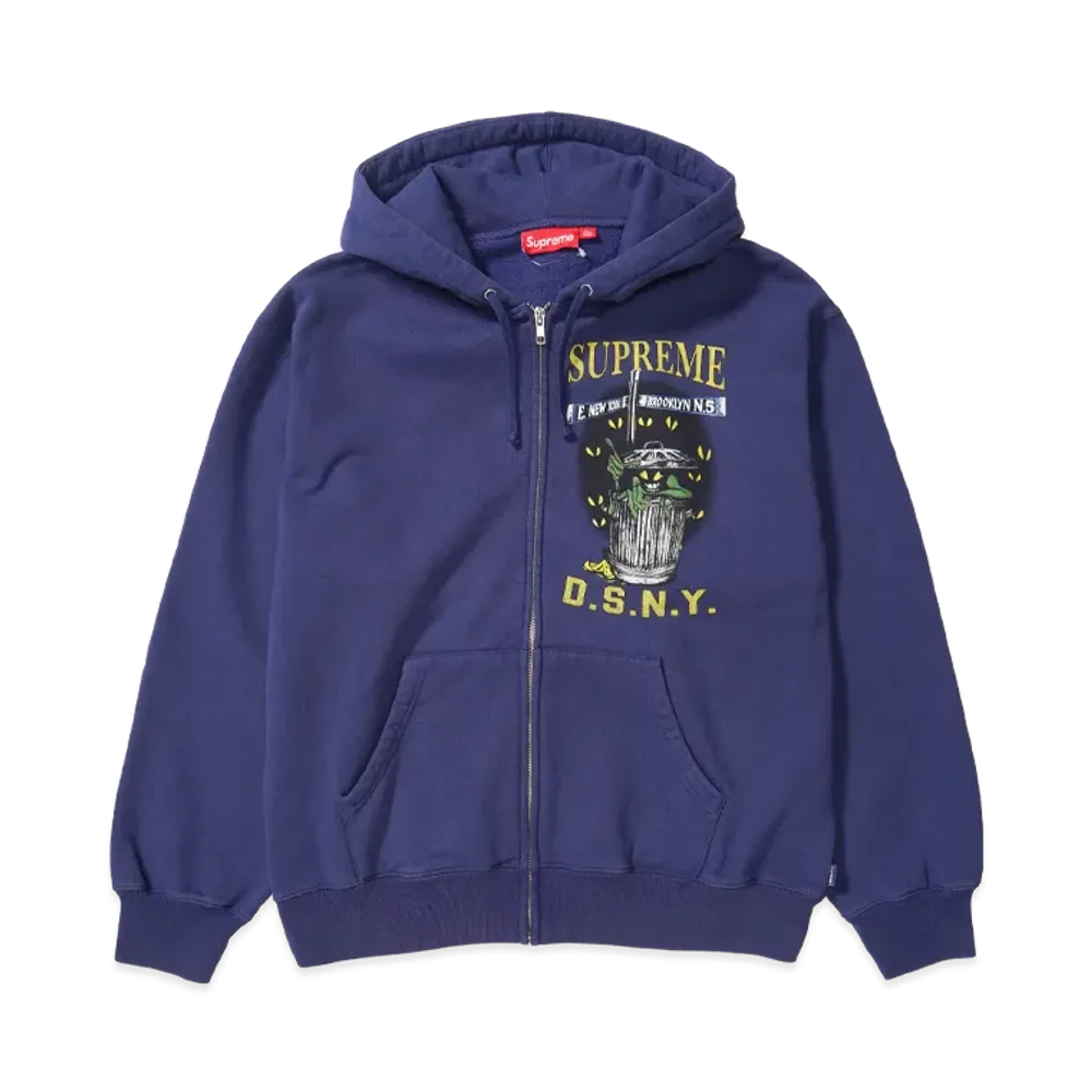 Supreme x DSNY Zip Up Hooded Sweatshirt "Washed Navy"