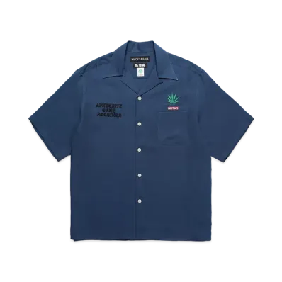 WACKO MARIA x 舐達麻 / High Times / 50's Open Collar Shirt "Navy"