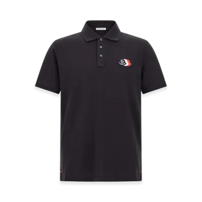 MONCLER Triple Logo Polo Shirt "Blue"