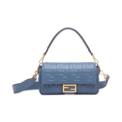 FENDI Baguette Nappa Leather Bag "Blue"