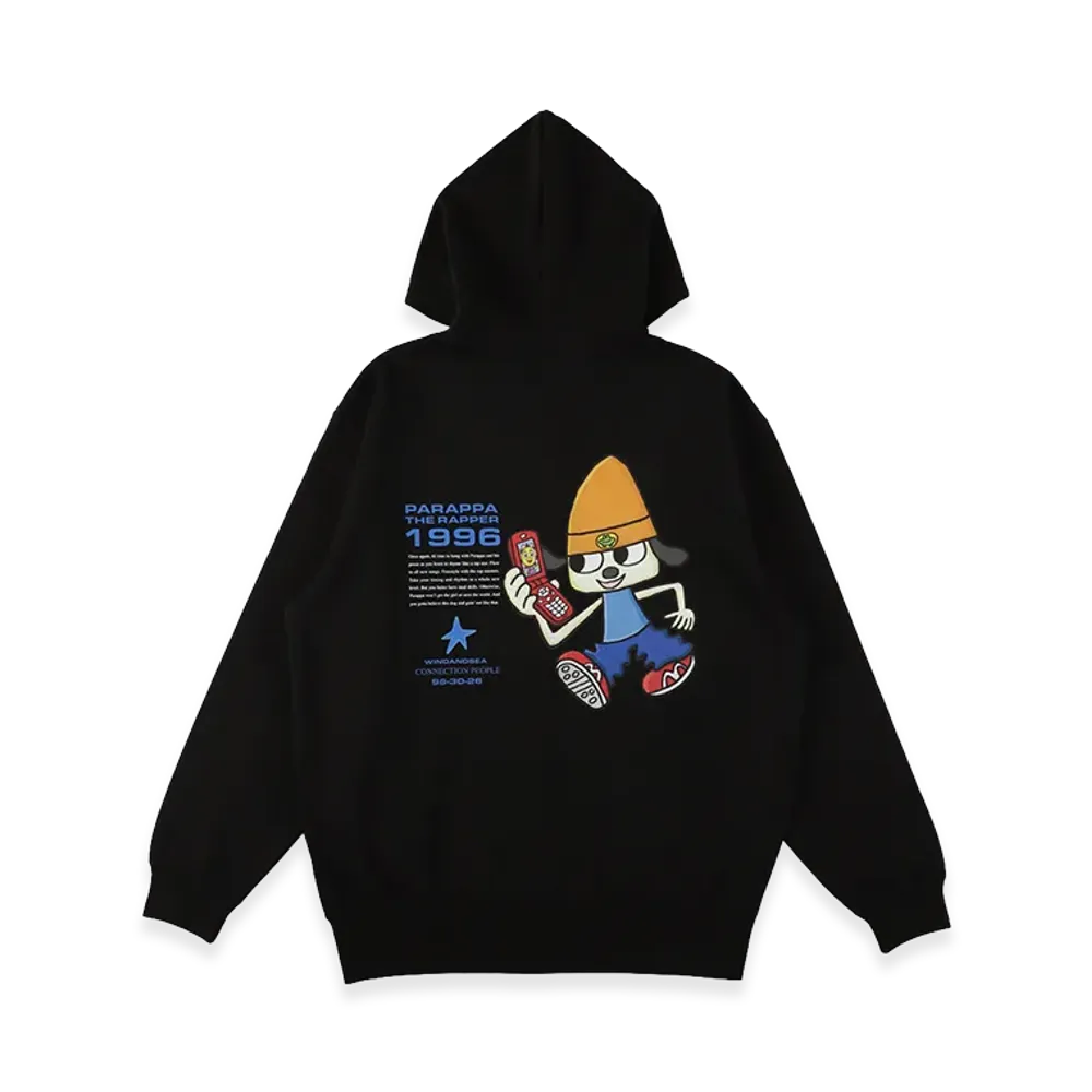 WIND AND SEA x PARAPPA Zip-Up Sweat Hoodie "Black"