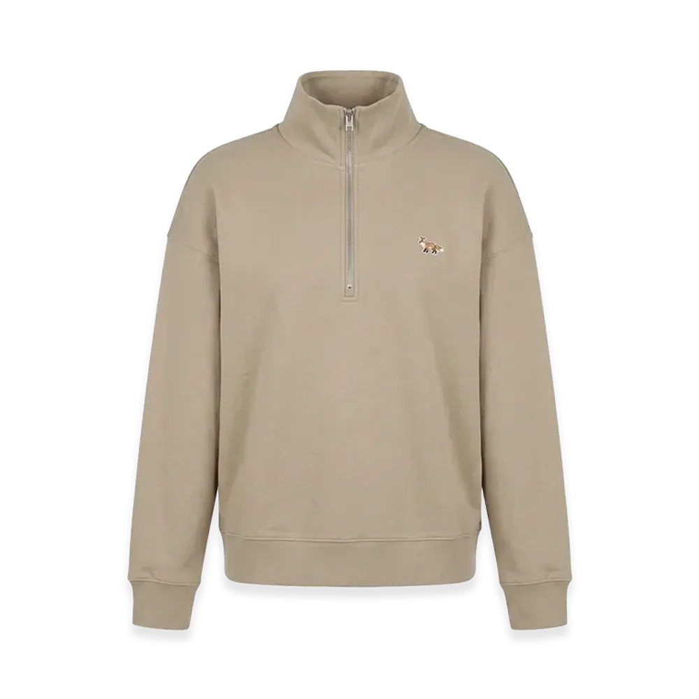 Maison Kitsune Women's Half Zip One-Point Sweatshirt Baby Fox "Beige"