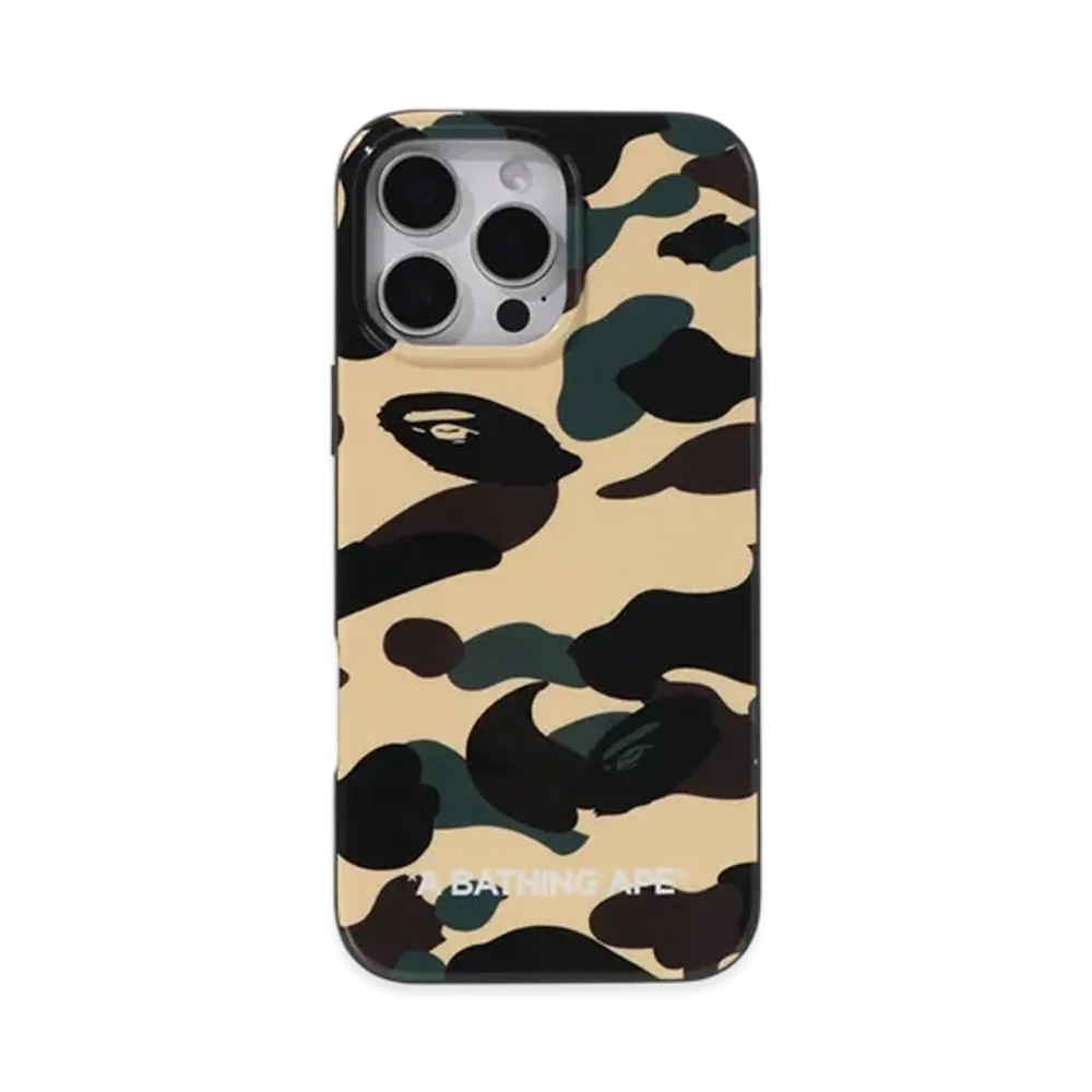 A BATHING APE 1St Camo Iphone 16 Pro Max Case "Yellow"
