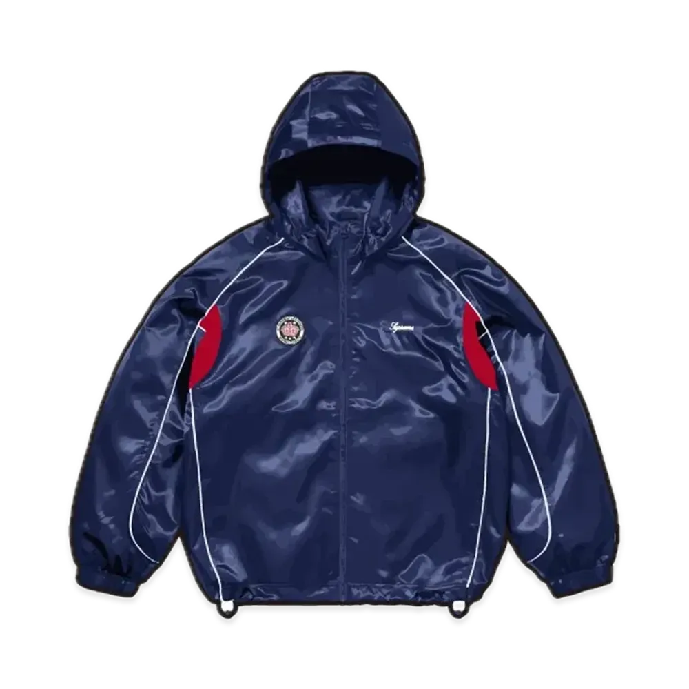 Supreme Satin Hooded Track Jacket "Navy"