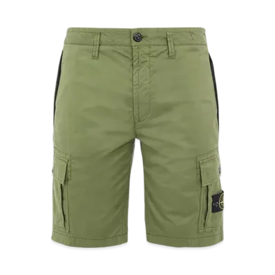 Stone Island L1119 Cotton Twill Bermuda Cargo Shorts - 22SS "Olive Green"