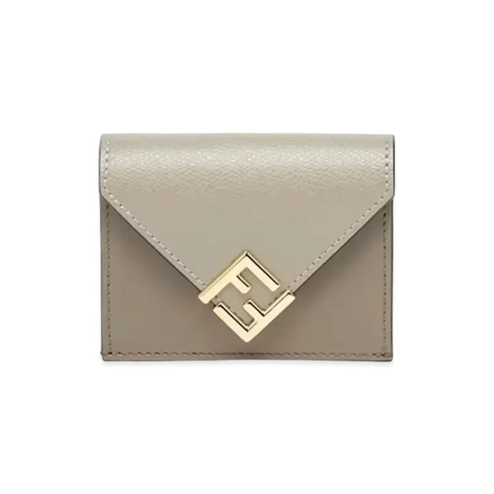 FENDI FF Diamonds Wallet Two-tone Leather "Gray"