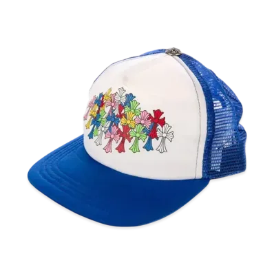 Chrome Hearts Trucker Cap Cemetery King Taco Cross "Blue/White"