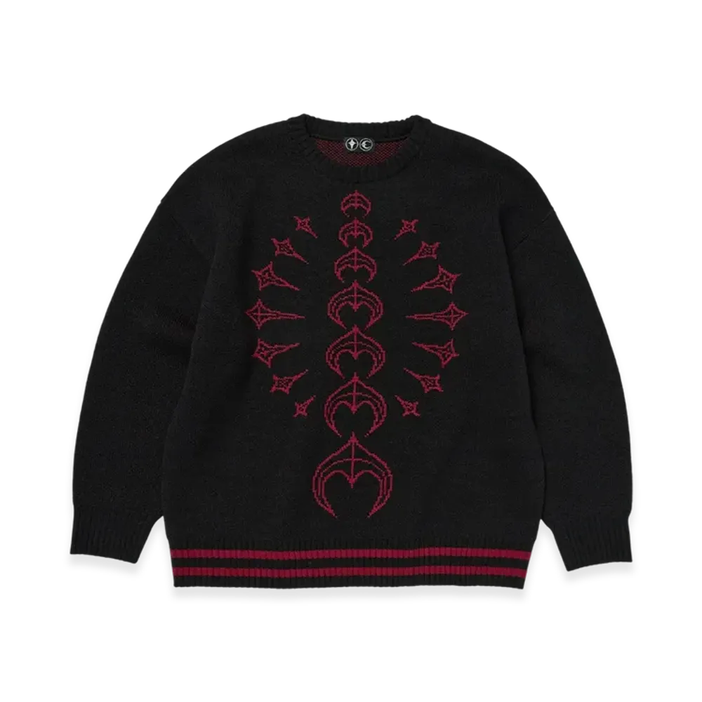 THUG CLUB TC Bone Knit Sweater "Black Red"