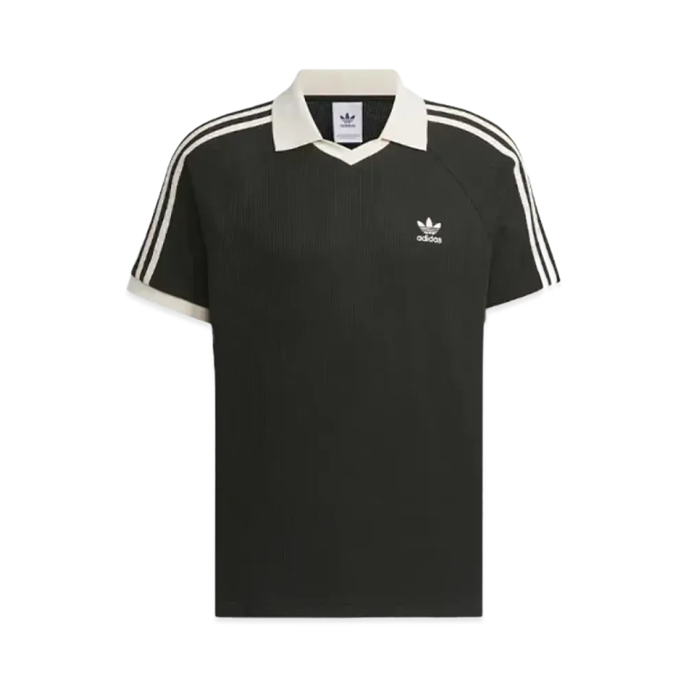 adidas Waffle Short Sleeve Polo Shirt "Black"