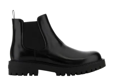 PRADA Leather Ankle Boots "Black"