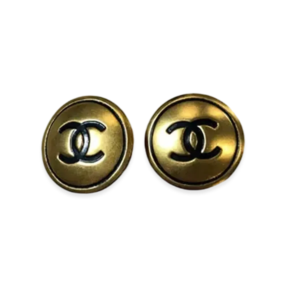 CHANEL Coco Mark Earrings "Gold/Black"