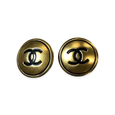 CHANEL Coco Mark Earrings "Gold/Black"