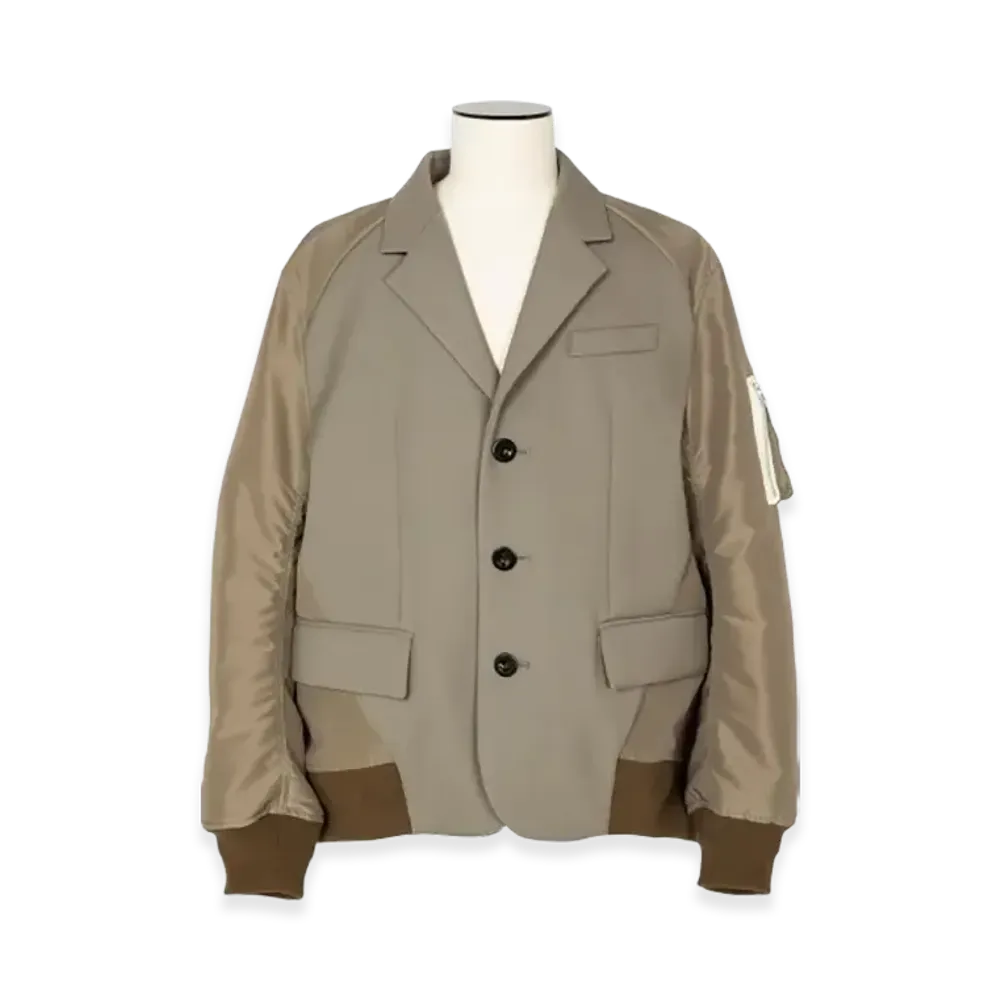 sacai Suiting Bonding Mix Jacket "Taupe"
