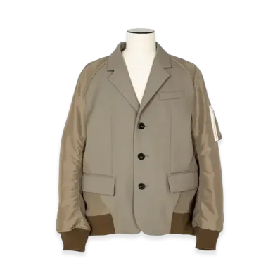 sacai Suiting Bonding Mix Jacket "Taupe"