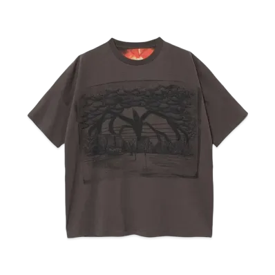 graniph x Stranger Things Mind Flayer Super Wide Silhouette T-Shirt "Sumikuro"