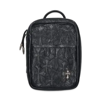 Chrome Hearts Everyday Carry Cemetery Cross Patch Leather Handbag "Black"