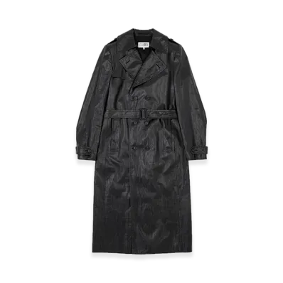 MM6 Maison Margiela Shiny Linen Coat "Black"