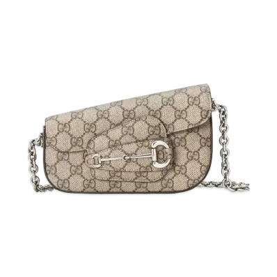 GUCCI Horsebit 1955 Mini Shoulder Bag "Beige/Ebony"