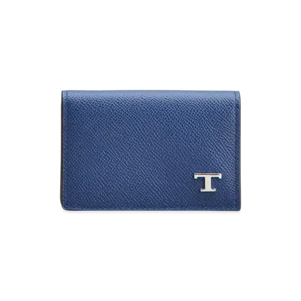 TOD'S Business Card Holder in Leather "Blue"