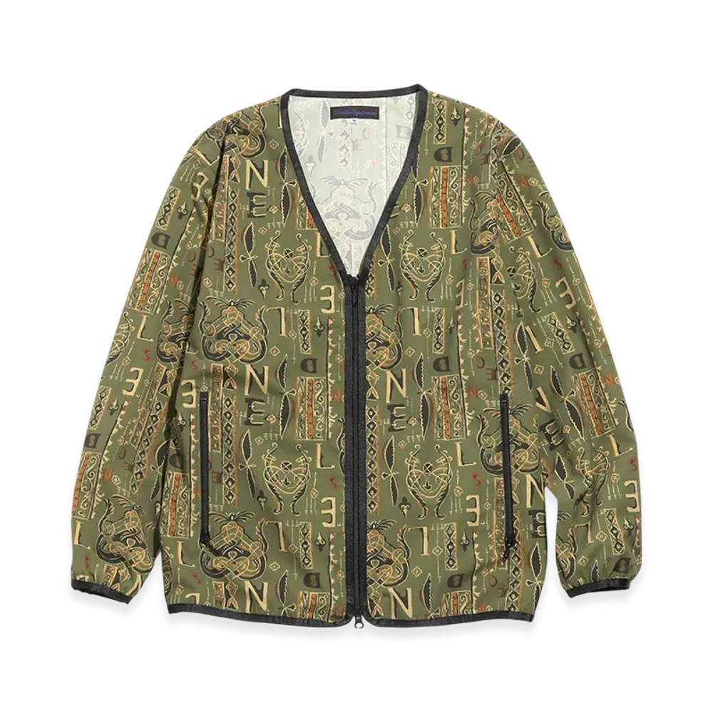 NEEDLES W.U. Piping V Neck Jacket - Poly Ripstop / Pt. "Alphabet"