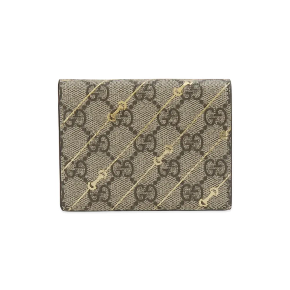 Gucci Horsebit Print Card Case "Beige"
