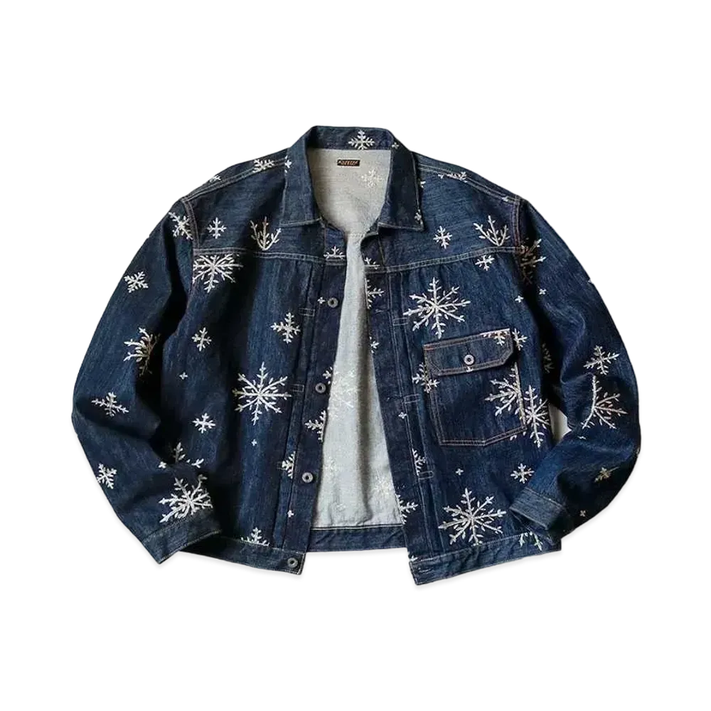 KAPITAL 14oz DENIM 雪柄刺繍 1ST JACKET "Indigo"