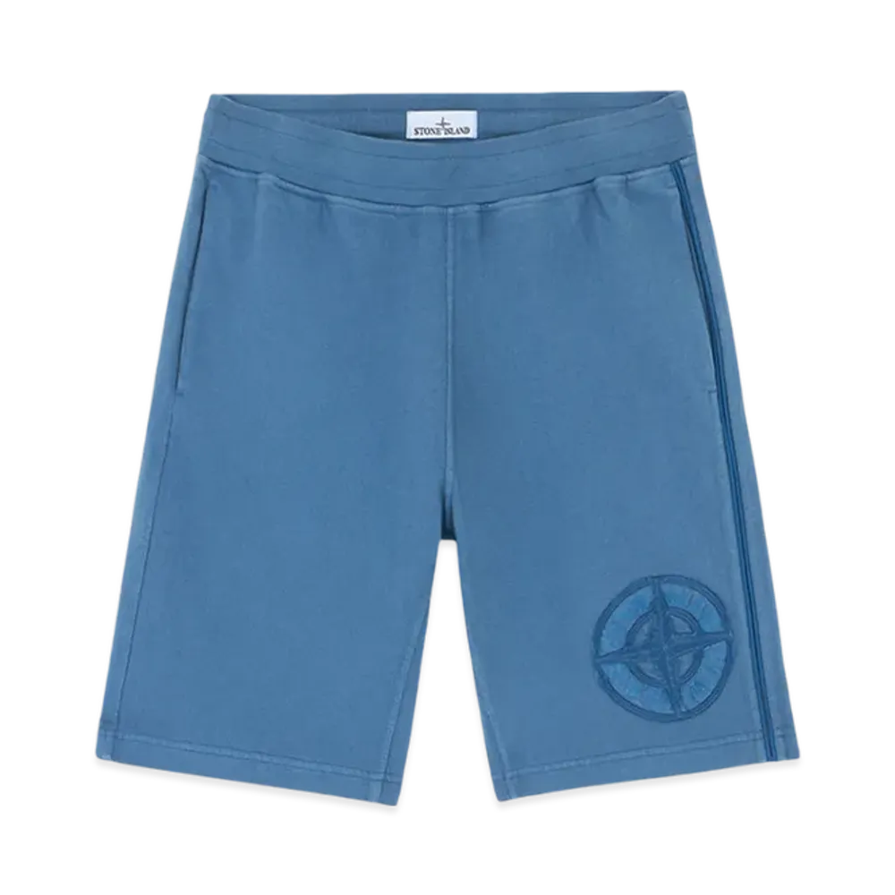 Stone Island 606M2 Heavy Cotton Jersey Relaxed Fit Bermuda Shorts - 24FW "Avio Blue"