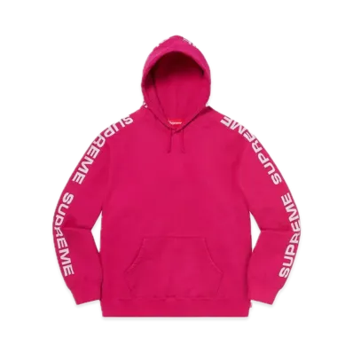 Supreme Metallic Rib Hooded Sweatshirt "Fuchsia"