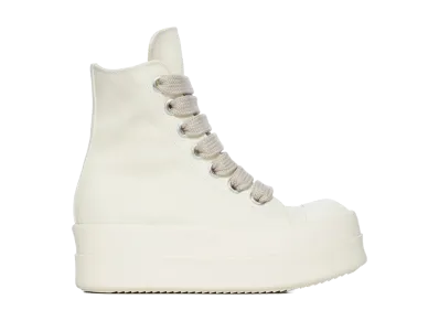 Rick Owens DRKSHDW SS26 Mega Bumper Jumbolace Sneaks 13oz Overdyed Denim "Milk"