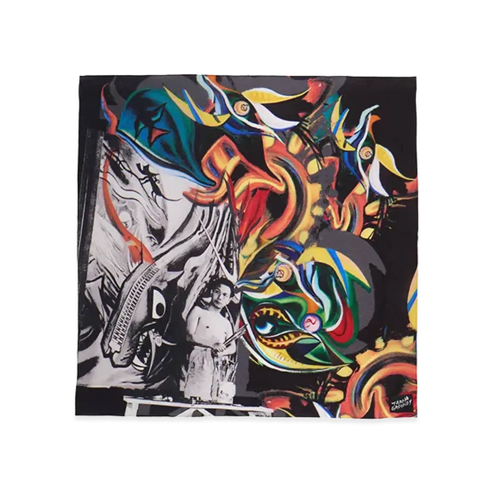 Ground Y x Taro Okamoto Graphic-print scarf Collage Type:C "Black"
