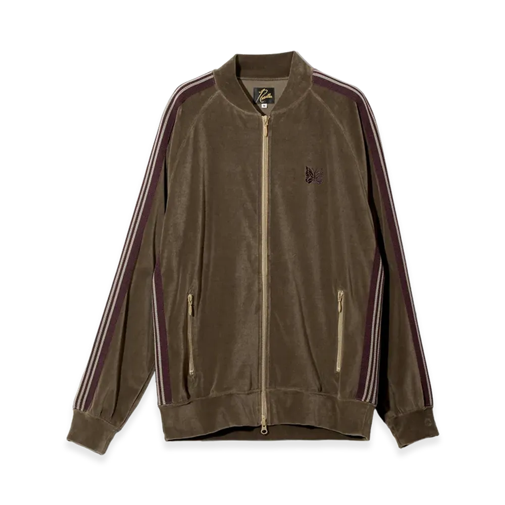 NEEDLES Rib Collar Track Jacket - C/PE Velour "Taupe"