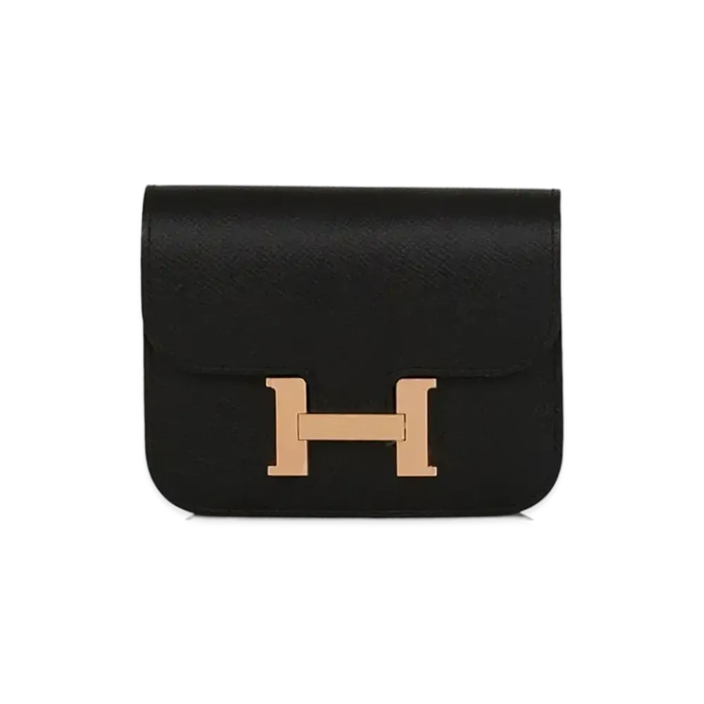 Hermes Constance Slim Veau Epsom "Noir/Rose Gold"