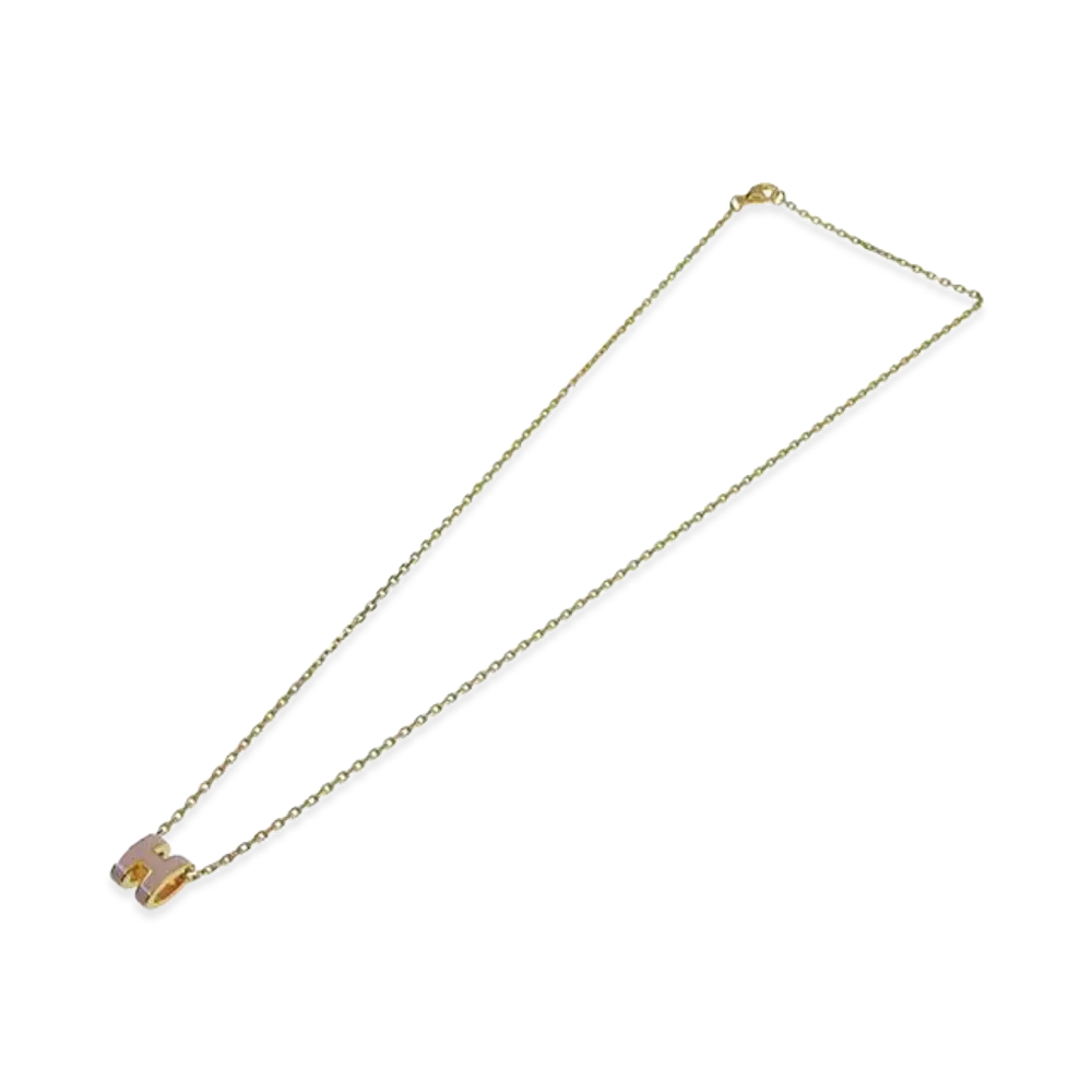 Hermes Women's Mini Pop H Pendant "Gold/Pink"