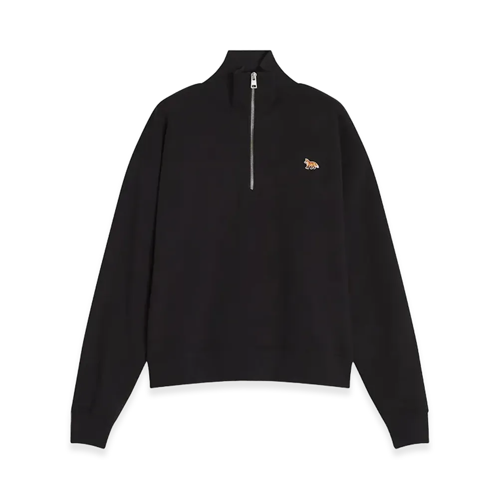 Maison Kitsune Women's Baby Fox Half Zipped Sweatshirt "Black"
