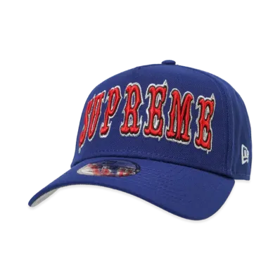 Supreme Gothic Outline Adjustable New Era "Navy"