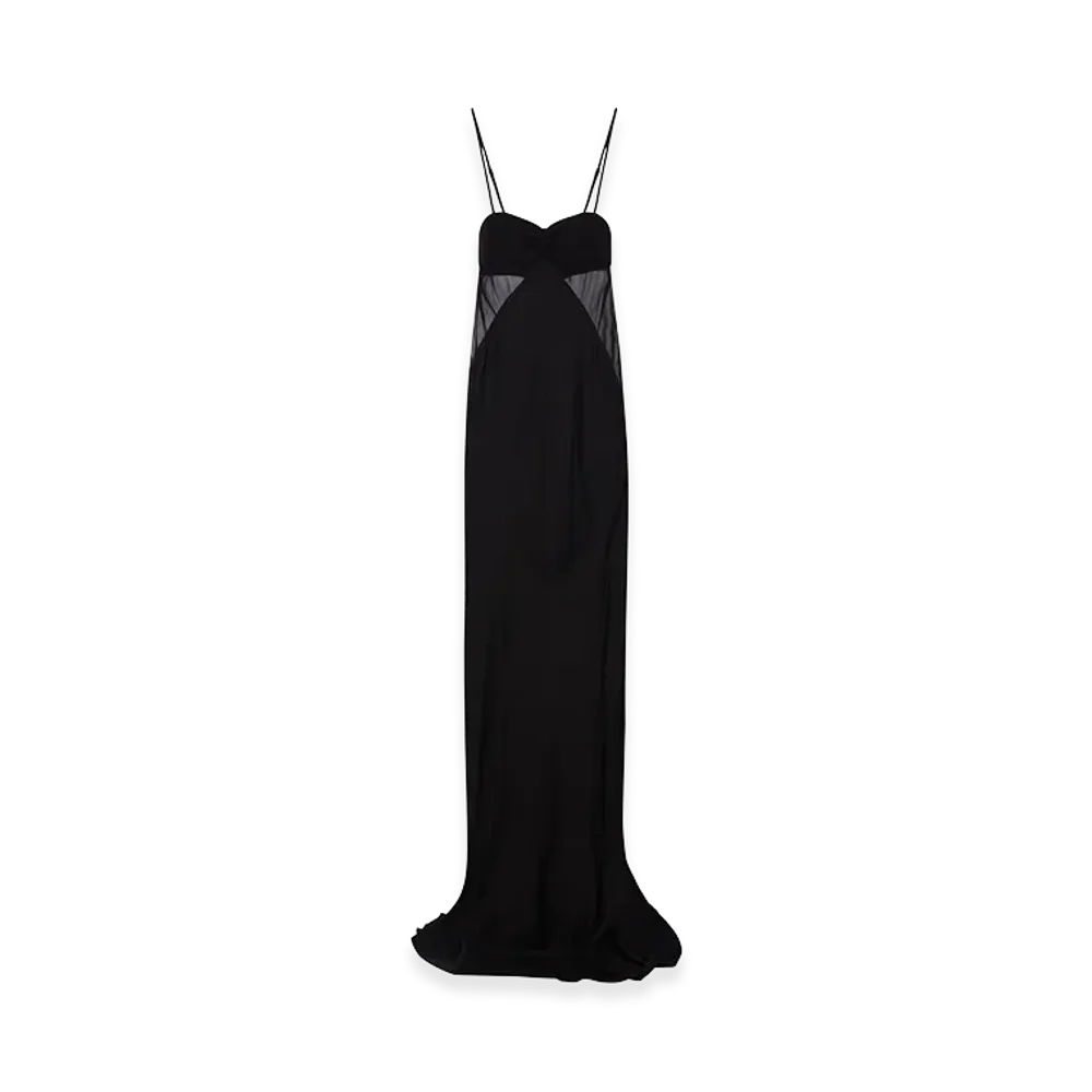 Rick Owens Women's Combo Long Satin Dress "Black"