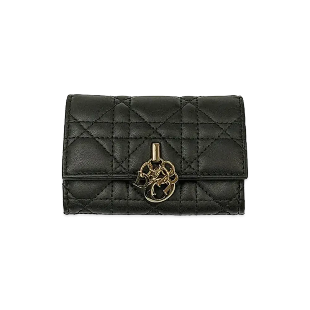 Dior Miss Dior Glycine Wallet Cannage Lambskin "Black"