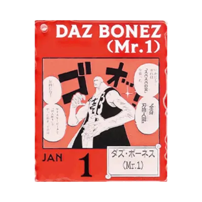 BANDAI "Ichiban Kuji" -ONE PIECE BASE SHOP Lottery 366DAYS OF BIRTHDAYS- Birth Month January-March Shin Colors Acrylic Block Charm Prize 1/1 Mr.1 (Daz Bonez)